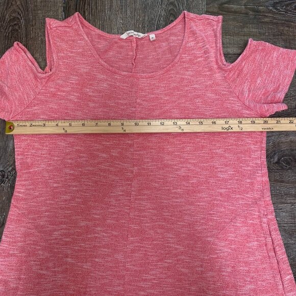 Soft Surroundings Womens Maxi Jersey Knit Dress Sz PL Pink Cold Shoulder Travel - Picture 7 of 9